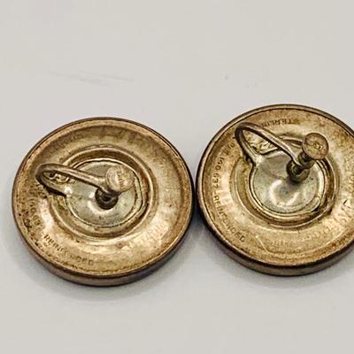 LOT 150 Antique Screw-back Button Earrings 9,2g Sterling Silver