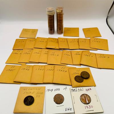 LOT 160: Large Collection of Wheat Back Pennies Featuring the 1909 VDB Penny
