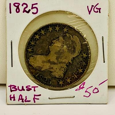 LOT 161: Set of 4 Liberty Bust Half Dollars 1808, 1810, 1825, 1830