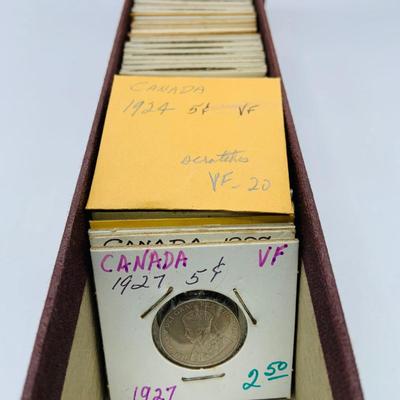 LOT 168: An Assortment of Canadian Nickels from 1920 - 1960's