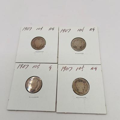 LO 165: Collection of Barber Dimes from 1892 - 1902