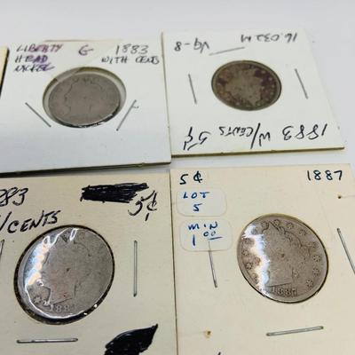 LOT 168 Collection of Liberty Head Nickels 1883 -1912