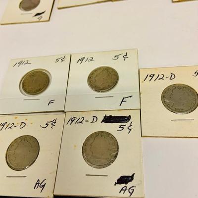 LOT 168 Collection of Liberty Head Nickels 1883 -1912