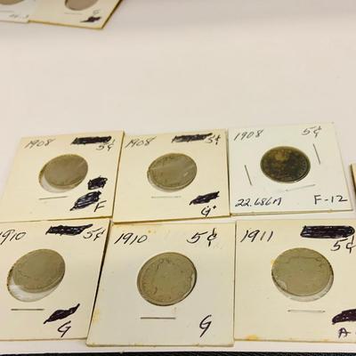 LOT 168 Collection of Liberty Head Nickels 1883 -1912