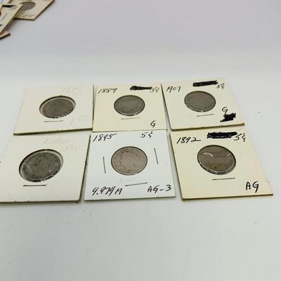 LOT 168 Collection of Liberty Head Nickels 1883 -1912