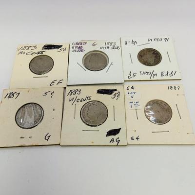 LOT 168 Collection of Liberty Head Nickels 1883 -1912