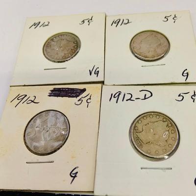 LOT 168 Collection of Liberty Head Nickels 1883 -1912