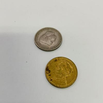 LOT 169: Foreign Coin - 1951 Festival of Britain 5 Shillings Coin, Greek Drachmas East Africa Cents