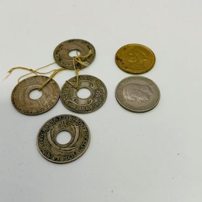 LOT 169: Foreign Coin - 1951 Festival of Britain 5 Shillings Coin, Greek Drachmas East Africa Cents