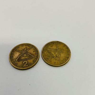 LOT 169: Foreign Coin - 1951 Festival of Britain 5 Shillings Coin, Greek Drachmas East Africa Cents