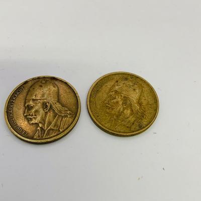 LOT 169: Foreign Coin - 1951 Festival of Britain 5 Shillings Coin, Greek Drachmas East Africa Cents