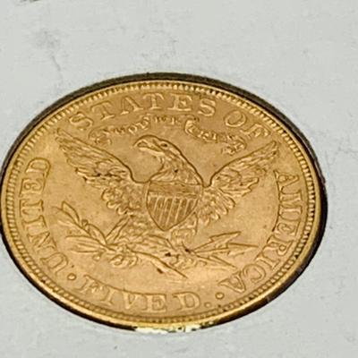 LOT 172: 1900 Gold Liberty Head/ Eagle $5.00 Coin