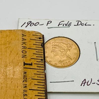 LOT 172: 1900 Gold Liberty Head/ Eagle $5.00 Coin
