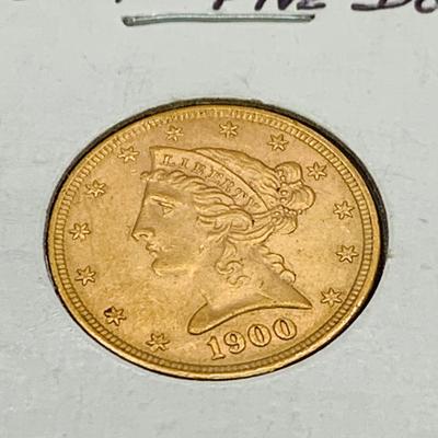 LOT 172: 1900 Gold Liberty Head/ Eagle $5.00 Coin