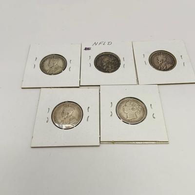 LOT 173: Antique Foreign Coin - Newfoundland 20 and 25 Cent Pieces 1872 -1912