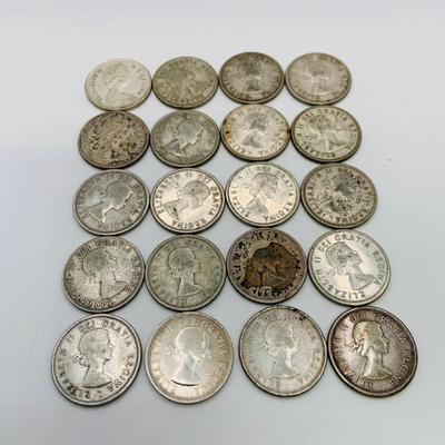 LOT 174: Collection of Canadian Silver Quarters (20)