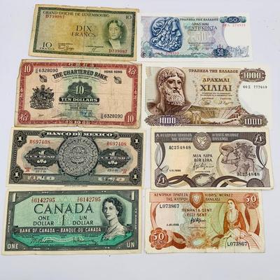 LOT 178: Collection of Foreign Currency Luxembourg, Cyprus, Greece, Canada, Mexico and Hong Kong