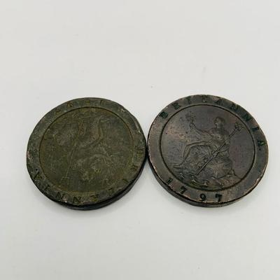 LOT 179: Set of Two (2) 1797 Britain Cartwheel Penney