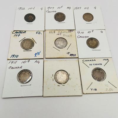 LOT 181: Collection of Canadian Silver Coins 1870 - 1913 - Silver 92.5%