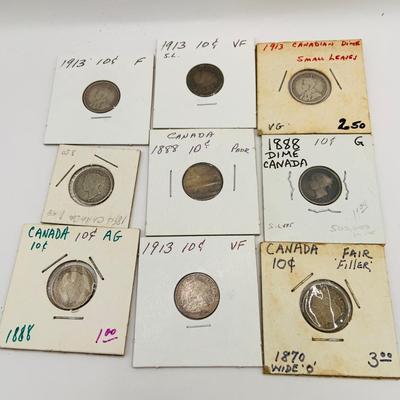 LOT 181: Collection of Canadian Silver Coins 1870 - 1913 - Silver 92.5%