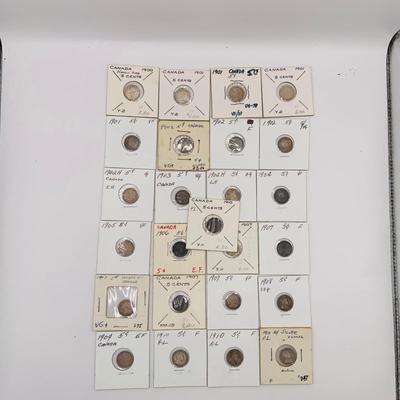 LOT 183 Canadian Nickels 1900-1910 Silver 92.5%