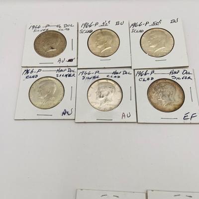 LOT 183: Kennedy Silver Clad Half Dollars 1966 - 1970