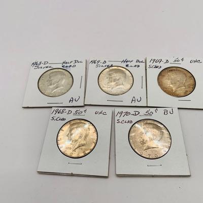 LOT 183: Kennedy Silver Clad Half Dollars 1966 - 1970