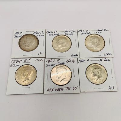 LOT 183: Kennedy Silver Clad Half Dollars 1966 - 1970