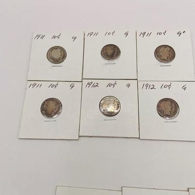 LOT 184: Collection of 18 Barber Dimes 1911 - 1914