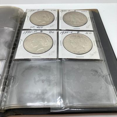 LOT 244: Collection of Six U.S. Silver Peace Dollar Coins - Dated 1924 and 1935