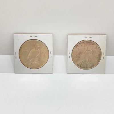 LOT 244: Collection of Six U.S. Silver Peace Dollar Coins - Dated 1924 and 1935