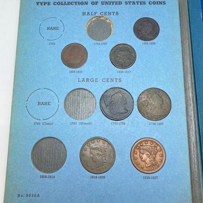 LOT 246: United States Coin Type Collection Books No. 9026A and No. 9026B with Antique / Vintage Coins