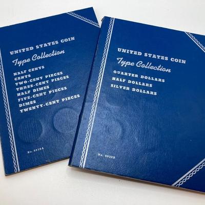 LOT 246: United States Coin Type Collection Books No. 9026A and No. 9026B with Antique / Vintage Coins