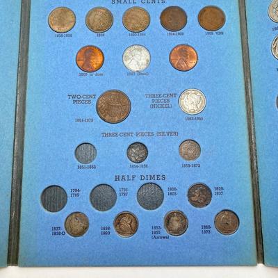 LOT 246: United States Coin Type Collection Books No. 9026A and No. 9026B with Antique / Vintage Coins