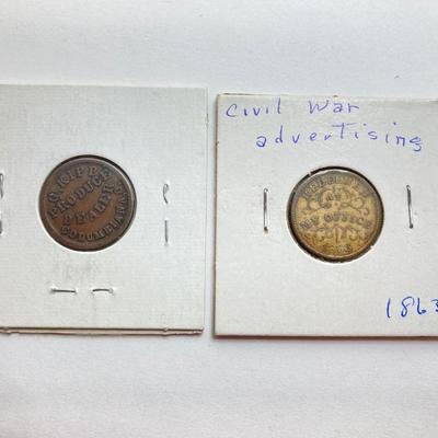 LOT 247: Unique Collection of Civil War Coins / Tokens and More