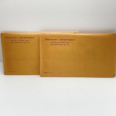 LOT 248: Two 1956 U.S. Philadelphia Mint Coin Proof Sets in Sealed Original Envelopes