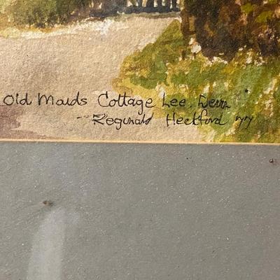 "Old Maid's Cottage" by Reginald Heckford watercolor 1977