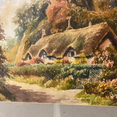 "Old Maid's Cottage" by Reginald Heckford watercolor 1977