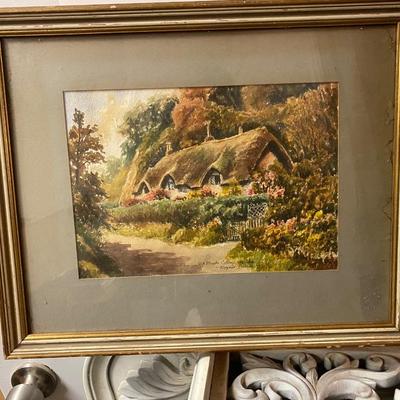 "Old Maid's Cottage" by Reginald Heckford watercolor 1977