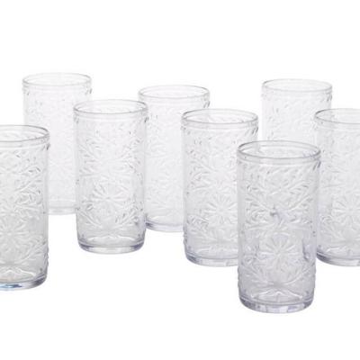 B - Tritan Clear 8-piece Unbreakable Tumbler Set, 23 fl. oz Each