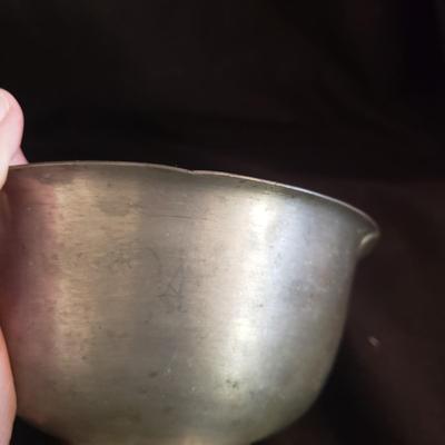 Cottage Pewter Cups, Bowls, Flask. (LR-KD) and More