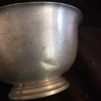Cottage Pewter Cups, Bowls, Flask. (LR-KD) and More