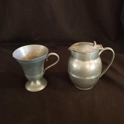 Cottage Pewter Cups, Bowls, Flask. (LR-KD) and More