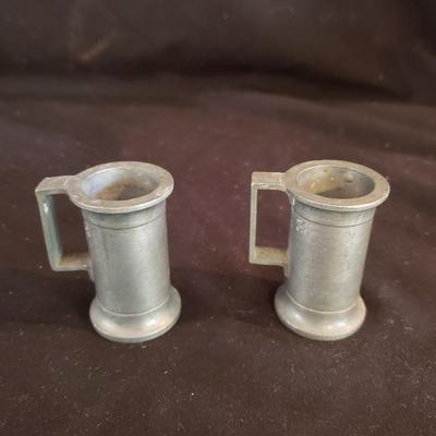 Cottage Pewter Cups, Bowls, Flask. (LR-KD) and More