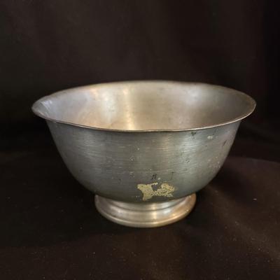 Cottage Pewter Cups, Bowls, Flask. (LR-KD) and More
