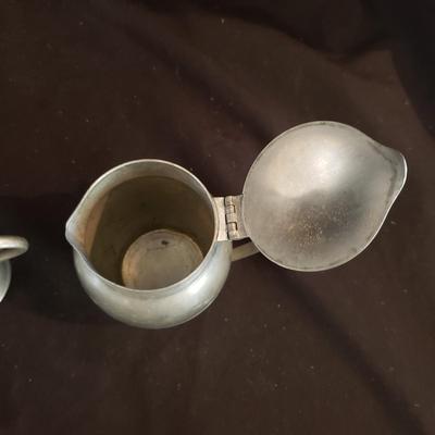Cottage Pewter Cups, Bowls, Flask. (LR-KD) and More