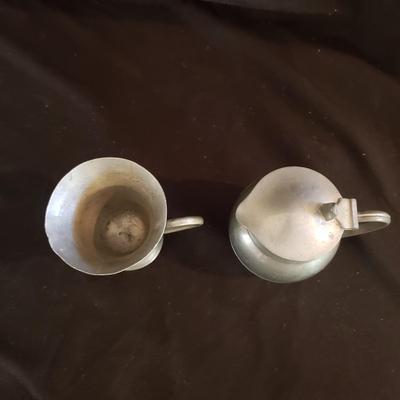 Cottage Pewter Cups, Bowls, Flask. (LR-KD) and More