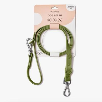 Wild One 5' Adjustable Waterproof Flex-Poly Coated Nylon Dog Leash Moss Green Dirt & Odor Resistant All Weather