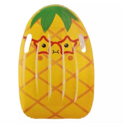 Yellow Pineapple Kids 3+ Inflatable Kick Board Boogie Board with Handles 33" x 22" Pool Float