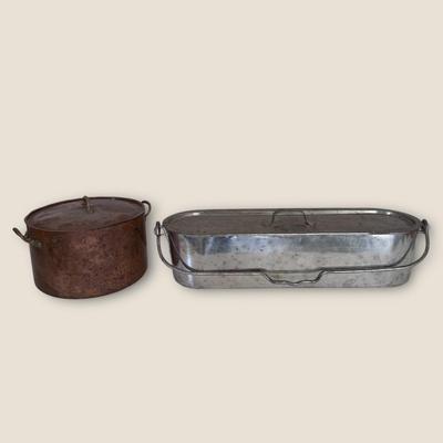 Copper Cooking Pot and Aluminum Fish Poacher (G-DZ)